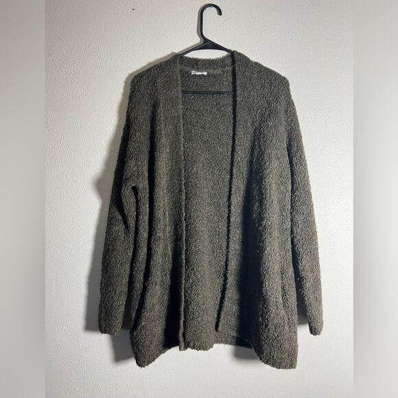 Pure Jill Boho Brown Textured Open Front Cardigan Size Small - Picture 1 of 4